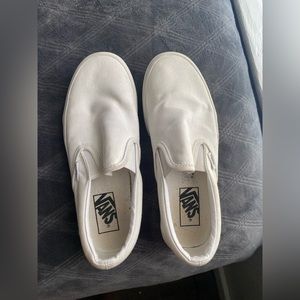 women’s white slip on vans. size 7
